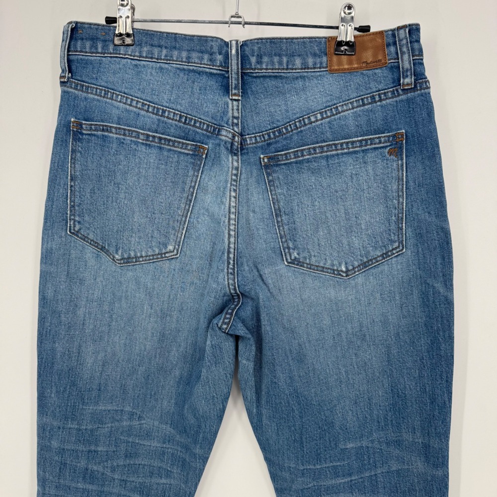 Madewell The High Rise Slim Boyjean Distressed Ripped Medium Wash Denim Size 28 - Picture 6 of 8